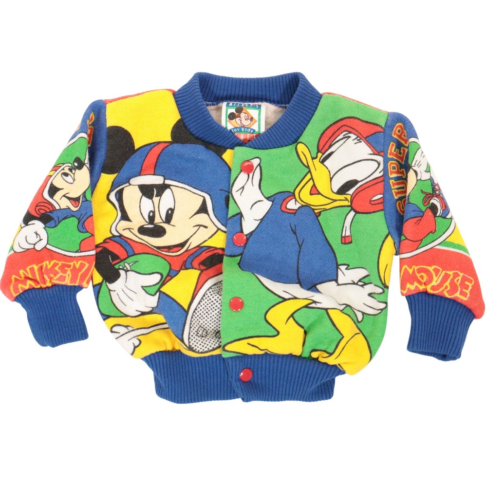 VTG Mickey Mouse Disney Baby 0-3M Sweatshirt Sports Football Donald Pluto EUC
